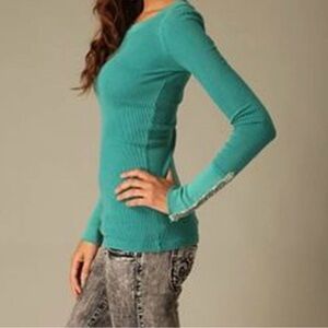 Rare Vintage Free People Studded Cuff Thermal Turquoise ASO L